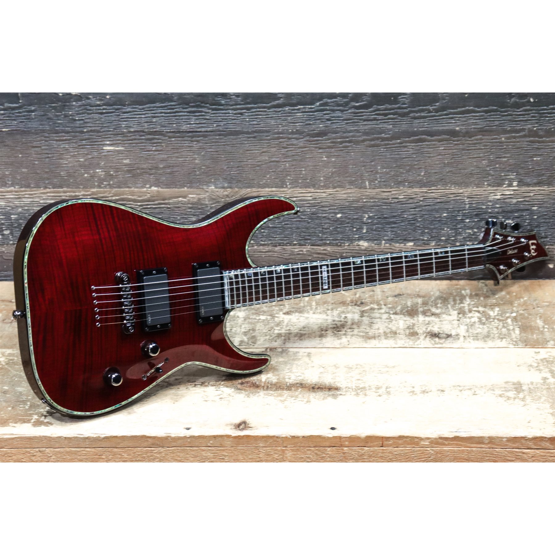 ESP LTD H-1001FM DELUXE SERIES SEE-THRU BLACK CHERRY W/BAG #W10010676