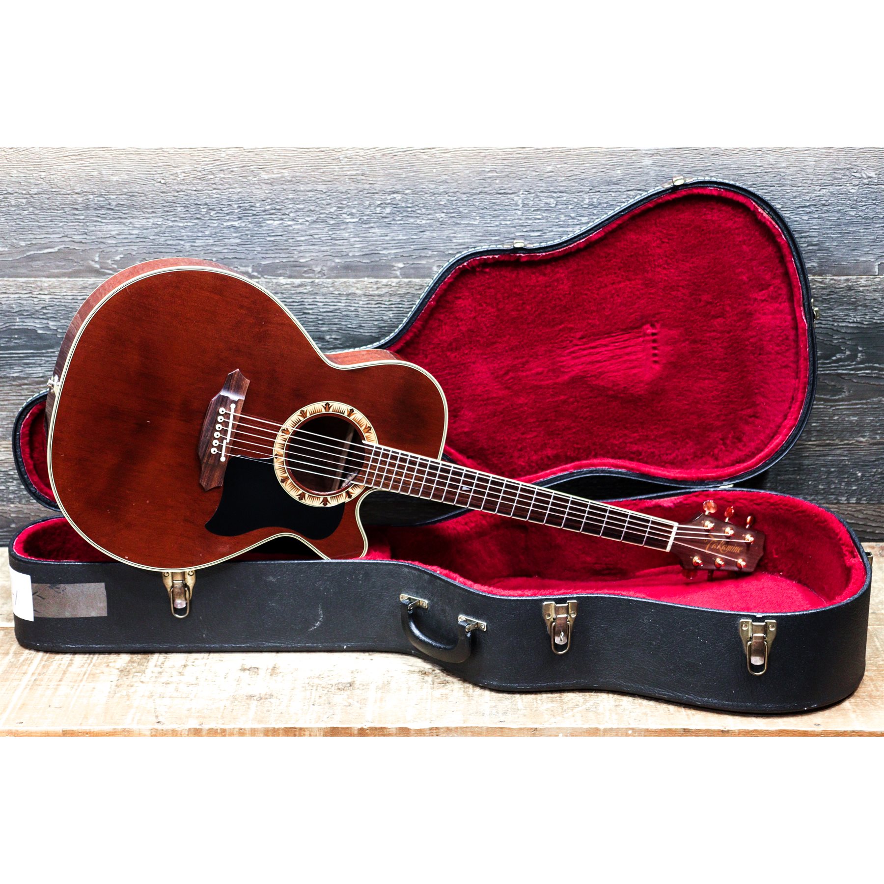 TAKAMINE PT-508 PALATHETIC 500 SERIES WINE RED ACOUSTIC ELECTRIC GUITAR  W/CASE