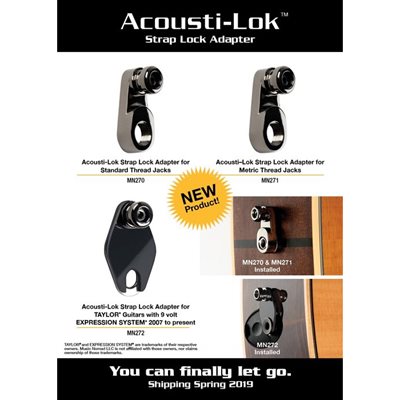 MUSIC NOMAD MN270 ACOUSTI-LOK STRAP LOCK ADAPTER FOR STANDARD OUTPUT JACKS