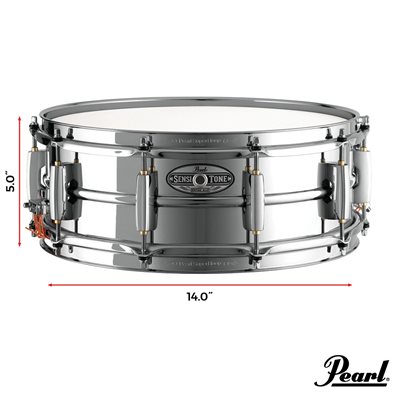 Pearl Sensitone Heritage Alloy 14x5 Beaded Steel Snare Drum