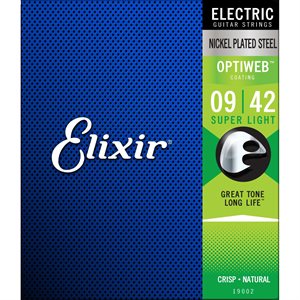 ELIXIR OPTIWEB 19002 SUPER LIGHT ELECTRIC NICKEL PLATED STEEL - 9-42