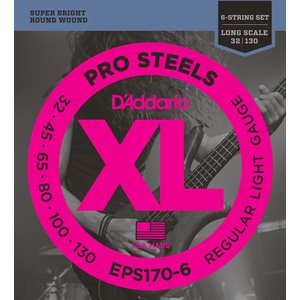 D'ADDARIO EPS170-6 PROSTEELS 6 STRING BASS, LIGHT, 32-130, LONG SCALE