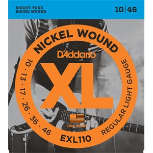 D'ADDARIO EXL110 NICKEL WOUND, REGULAR LIGHT, 10-46