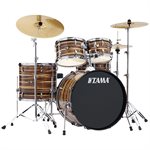 TAMA IMPERIALSTAR WRAP 5PCS SHELL PACK COLOR CTW IE52C-CTW 22-10-12-16-14 W/HARDWARE PACK, MEINL HCS CYMBALS PACK AND THRONE