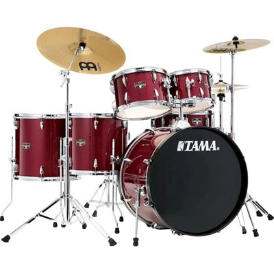 TAMA IMPERIALSTAR WRAP 6 MORCEAUX SHELL PACK COLOR CPM IE62C-CPM 22-10-8-14-16-14 AVEC HARDWARE PACK, MEINL HCS CYMBAL PACK ET THRONE