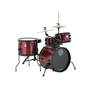 LUDWIG POCKET KIT SERIES 4 MORCEAUX SHELL PACK RED WINE SPARKLE (16BD, 10T, 13T, 12SD) W/HARDWARE, CYMBALS AND THRONE