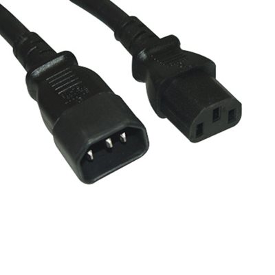 COVID AUDIO VISUAL PC-02-16-BLK-10 EXTENSION POWER CORD AC C13 TO C14, 16 GAUGE, 10-INCH