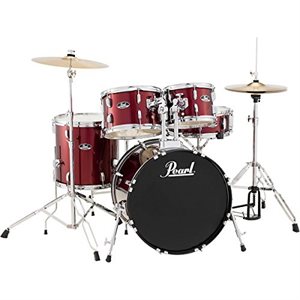 PEARL RS505CC91 ROADSHOW 5PCS SHELL PACK RED WINE W/HARDWARE AND CYMBALS (2016BD, 1007T, 1208T, 1414FT, 1405SD)