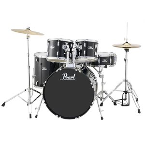 PEARL RS525SCC31 ROADSHOW 5 MORCEAUX SHELL PACK JET BLACK W/HARDWARE AND CYMBALS (2216BD, 1008T, 1209T, 1616FT, 1455SD)