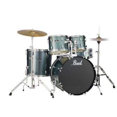 PEARL RS525SCC706 ROADSHOW 5PCS SHELL PACK CHARCOAL METALLIC W/HARDWARE AND CYMBALS (2216BD, 1008T, 1209T, 1616FT, 1455SD)