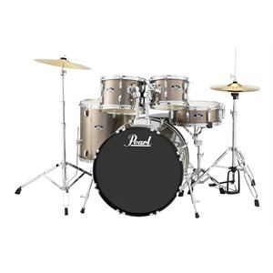 PEARL RS525SCC707 ROADSHOW 5 MORCEAUX SHELL PACK BRONZE METALLIC W/HARDWARE AND CYMBALS (2216BD, 1008T, 1209T, 1616FT, 1455SD)