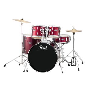 PEARL RS525SCC91 ROADSHOW 5PCS SHELL PACK RED WINE W/HARDWARE AND CYMBALS (2216BD, 1008T, 1209T, 1616FT, 1455SD)