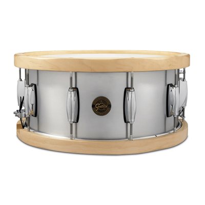 GRETSCH 6.5X14 ALUM W/WOOD HOOP S1-6514A-WH